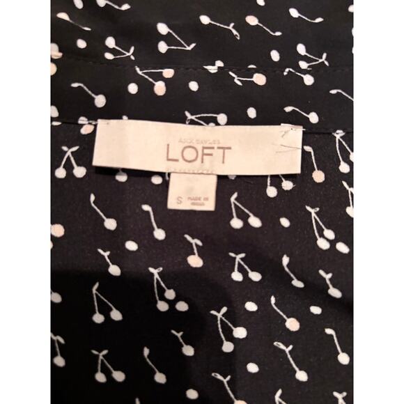 Women's Ann Taylor LOFT LS Peplum Black Cherry Top, Size Sm., EUC - Picture 3 of 4